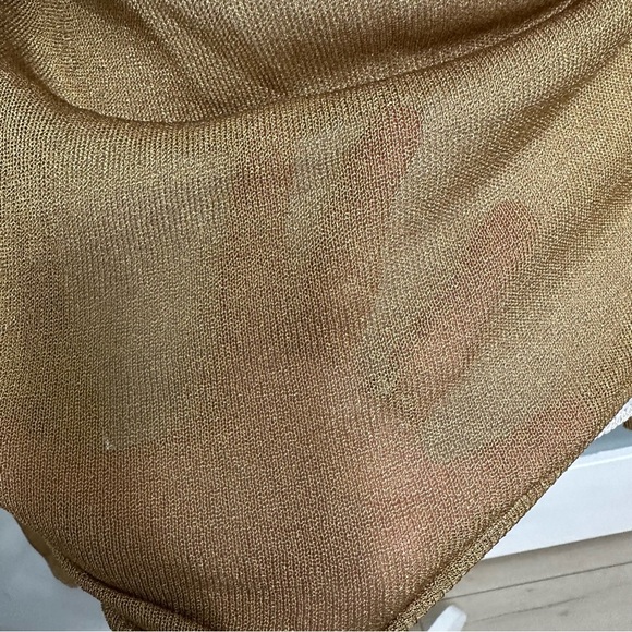 Jan & Carlos Gold Semi Sheer Turtleneck SZ 40 EU/8 US Deadstock Luxury NWT $425 - Picture 7 of 11